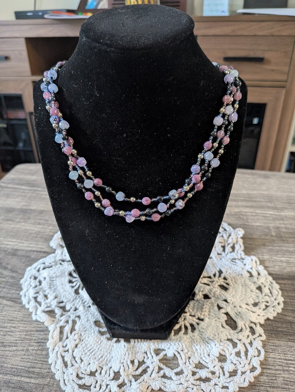 Triple Strand Purple Beads